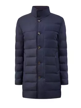 Пуховик из шерстяного габардина с внутренним жилетом