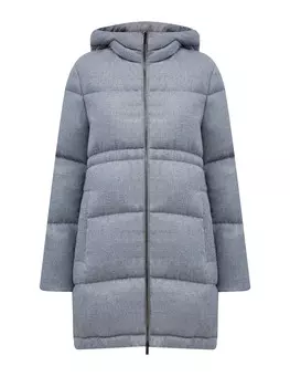 Пуховик из стеганой фланели с кулиской и цепочками Punto Luce