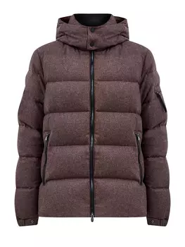 Пуховик из влагостойкой шерсти и кашемира со съемным капюшоном