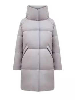 Пуховик из водоотталкивающей стеганой тафты с высоким воротом