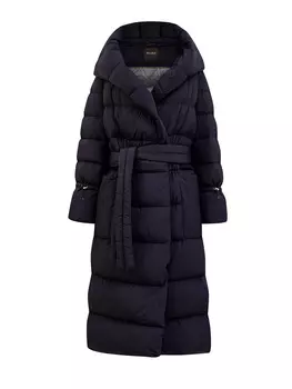 Пуховое пальто Manila из матового стеганого нейлона с поясом в тон