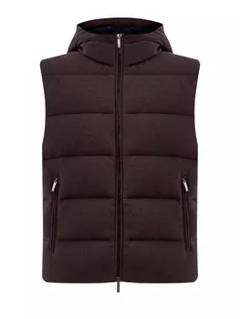 Пуховый жилет из стеганой шерсти мериноса и кашемира