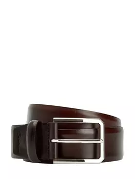 Ремень из гладкой полированной кожи с эффектом патины