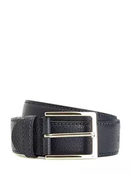 Ремень из окрашенной вручную зернистой кожи с прострочкой