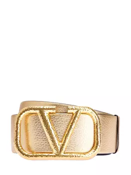 Ремень из телячьей кожи с напылением металлик