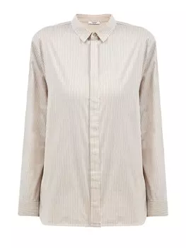 Рубашка из эластичного хлопкового поплина в тонкую полоску