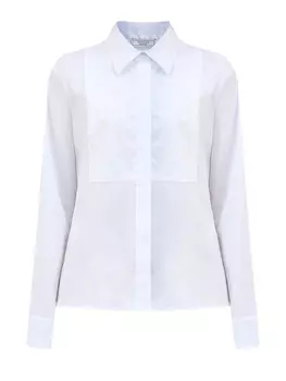 Рубашка из гладкого поплина с декоративной манишкой и пайетками