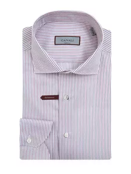 Рубашка из гладкого твила Impeccabile в тонкую полоску