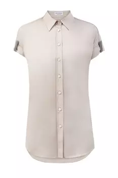 Рубашка из хлопка с вышивкой Мониль на рукавах