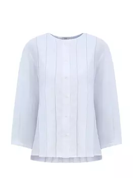 Рубашка из хлопковой вуали с цепочками и складками-плиссе