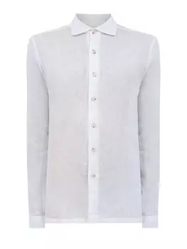 Рубашка из натуральной льняной ткани с потайной нашивкой