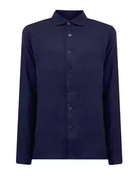 Рубашка из окрашенного в готовом виде льна с вышитым логотипом