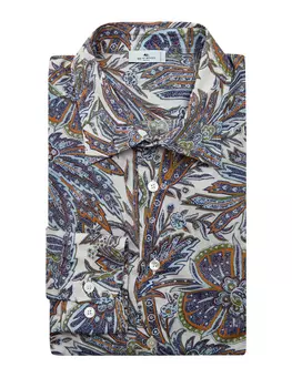 Рубашка из тонкого хлопка с фирменным принтом пейсли