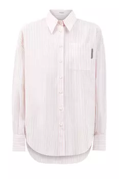 Рубашка-oversize из хлопка с вышивкой Мониль