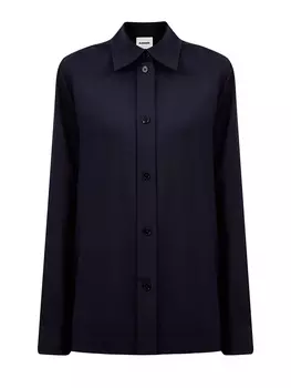 Рубашка-oversize ручной работы из гладкой шерстяной ткани