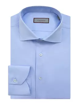 Рубашка в классическом стиле из эластичного хлопкового поплина