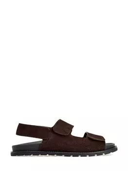 Сандалии из гибкой фактурной замши с застежками велкро