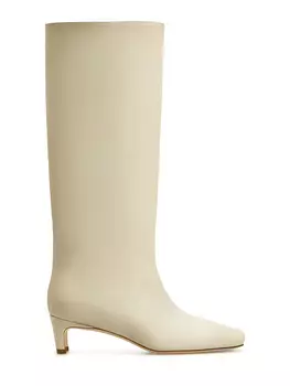 Сапоги ручной работы из матовой кожи на устойчивом каблуке