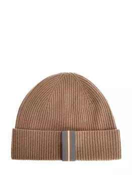 Шапка из двухслойной кашемировой пряжи с отворотом