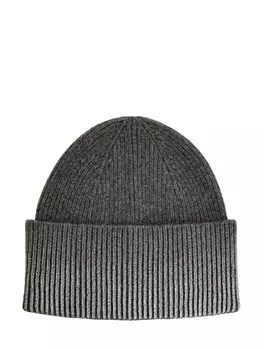 Шапка из кашемировой пряжи с напылением и широким отворотом