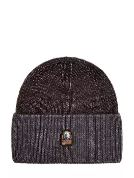 Шапка из меланжевого хлопка и шерсти с широким отворотом
