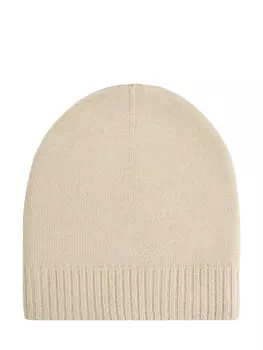 Шапка из мягкой кашемировой пряжи с отделкой английской вязки