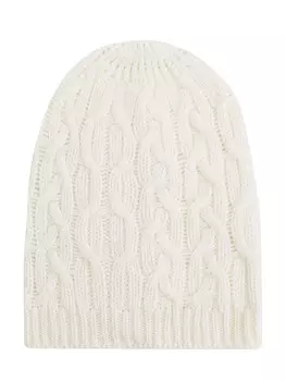 Шапка из мягкой кашемировой пряжи узорной вязки