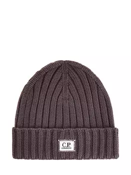 Шапка из шерстяной пряжи английской вязки с отворотом