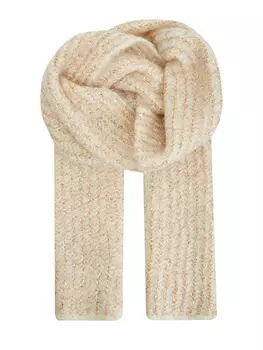 Шарф из фактурного мохера с вплетенными золотистыми пайетками