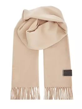 Шарф из мягкой мериносовой шерсти с ювелирной вставкой