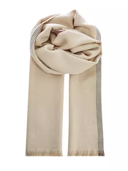 Шарф из мягкой шерсти и кашемира с контрастным кантом