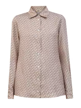 Шелковая блуза с графическим принтом Herno Hanging Hook