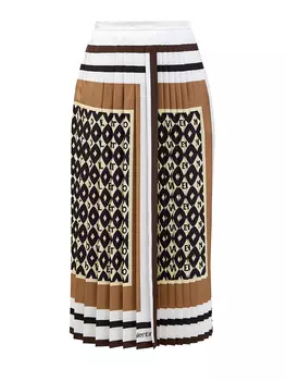Шелковая юбка-плиссе с лимитированным принтом Foulard Archive