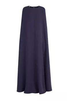 Шелковое платье-кейп с контрастными вставками по боковым швам