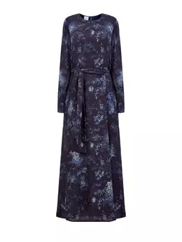 Шелковое платье-макси с принтом Ramage и поясом в тон