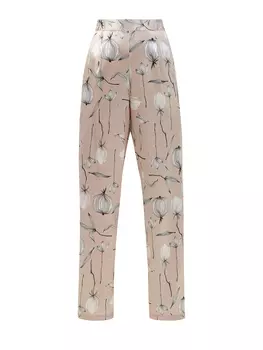 Шелковые брюки-палаццо с эластичным поясом