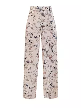 Шелковые брюки-палаццо с флористическим паттерном