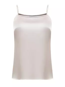 Шелковый топ в бельевом стиле с ювелирной окантовкой