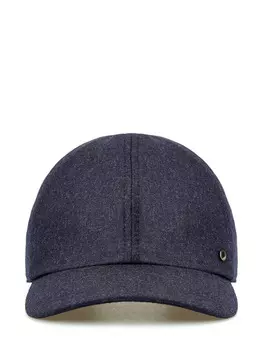 Шерстяная бейсболка в стиле casual с кожаным фиксатором