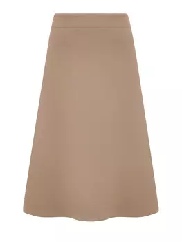 Шерстяная юбка-миди с потайной застежкой на молнию