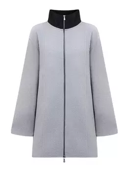 Шерстяное полупальто с трикотажным воротом-стойкой