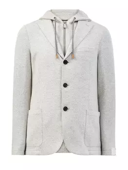Шерстяной пиджак в стиле casual с капюшоном