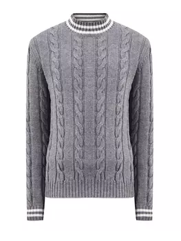 Шерстяной свитер с фактурным вязаным узором