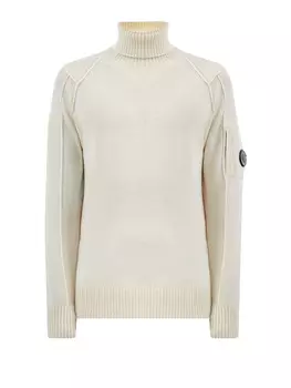 Шерстяной свитер с отделкой английской вязки и линзой