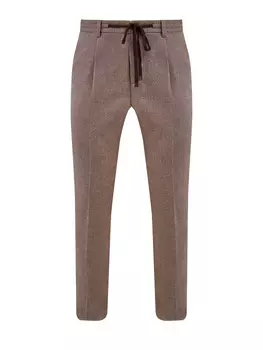 Шерстяные брюки с эластичными вставками и поясом на кулиске