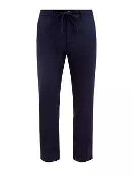 Шерстяные брюки в стиле casual с поясом на кулиске