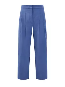 Широкие брюки Eighties из льняной саржи и хлопка