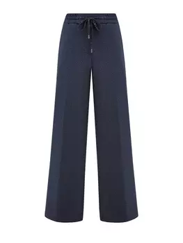 Широкие брюки из хлопкового футера с трикотажной кулиской ламе