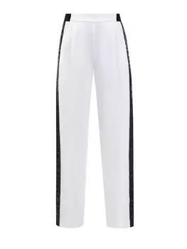 Широкие брюки из ткани кади с контрастными лампасами