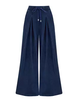 Широкие брюки-клеш с неоднородным эффектом и защипами